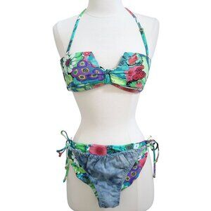 AMIR SLAMA floral print bikini swimsuit S M